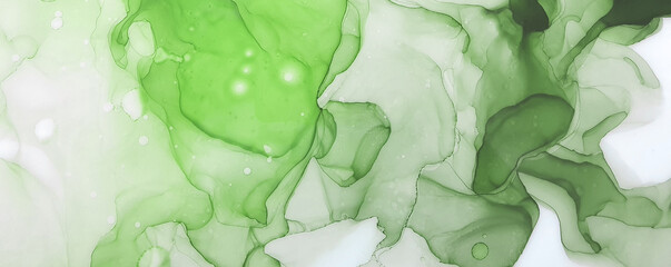 Obraz premium Modern creative watercolor background for trendy design. Colorful modern design art in green tones.