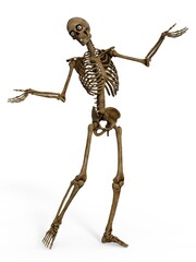 3d-illustration of an isolated fantasy skeleton says it was not me