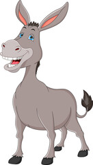 cute donkey cartoon on white background
