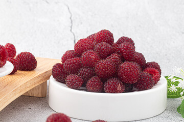 Raspberry, wild berry isolated on white background