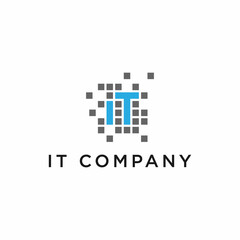 Monogram Logo Design Vector Template for Tech company. 