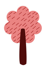 Cute Tree with Scribble Illustration