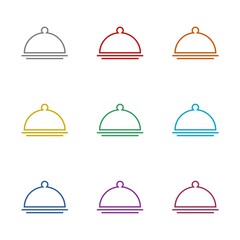  Food cover icon isolated on white background. Set icons colorful