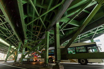 都会イメージ　未来イメージ　ビジネス　大ガード　鉄骨