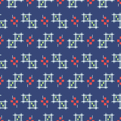 Naklejka premium Japanese Cross Shape Motif Vector Seamless Pattern