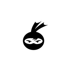 Ninja warrior icon. Simple black ninja head logo illustration