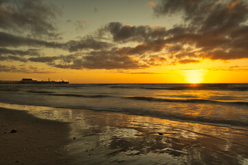 Blankenberge Strand Sonnenuntergang Belgien