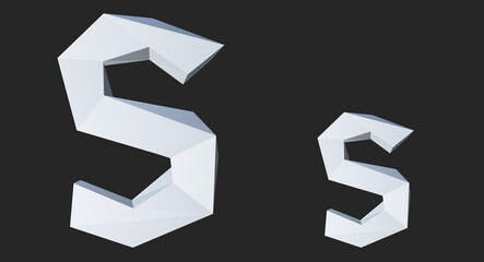 G alphabet letter 3d poly rendering. Font illustration Modern design. Premium Vector.