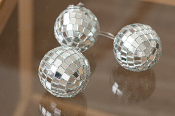 Silver christmas ball isolated on white