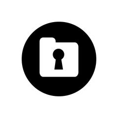 Secret folder logo icon design, folder and keyhole symbol, data security concept