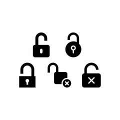 Unlock Icon Set Vector Symbol Design Illustration