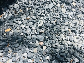 A pile of stones prepared for use in construction.