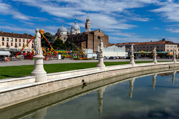 The Prato della Valle square in Padua on a summer day