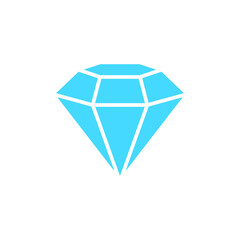 Diamond vector blue icon