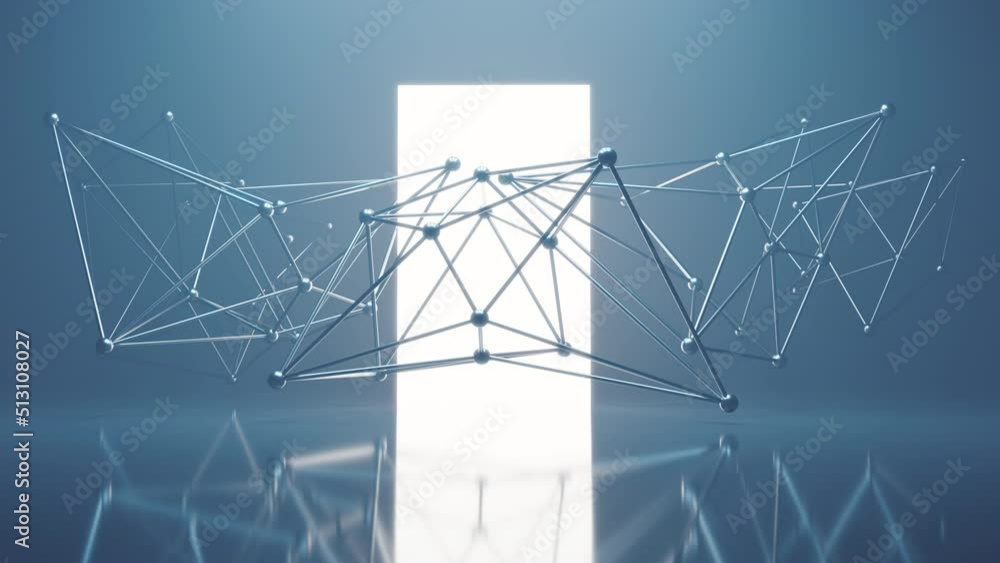 Poster geometry structure with fog scene, 3d rendering.