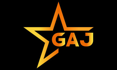 GAJ golden luxury star icon three letter logo design vector template. royal logo | luxury logo | jewelry logo | premium logo | iconic logo | Victoria logo | - obrazy, fototapety, plakaty