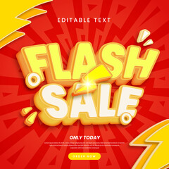 Flash sale banner editable text effect