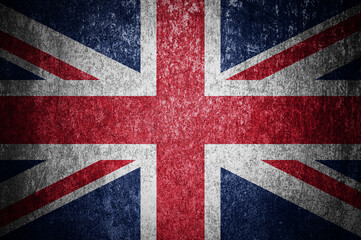 Closeup of grunge Great Britan flag.