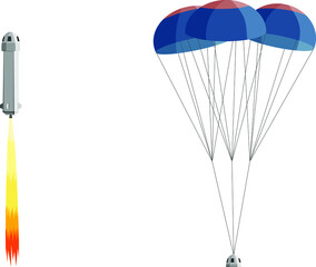 New Shepard, rocket on a white background, vector graphic, illustration