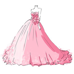 ウェディングドレス　カラードレス　ピンク