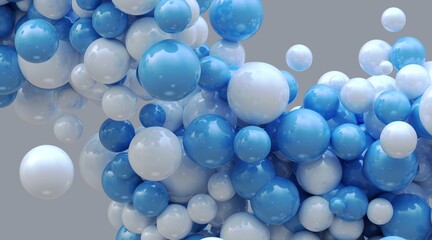 Bright blue and white balloons