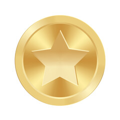 Obraz premium Golden award medal with star Illustration from geometric shapes
