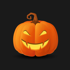 Halloween scary orange pumpkin Holiday cartoon concept