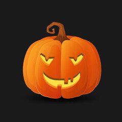Halloween scary orange pumpkin Holiday cartoon concept