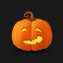 Halloween scary orange pumpkin Holiday cartoon concept