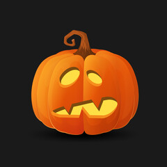 Halloween scary orange pumpkin Holiday cartoon concept