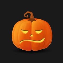 Halloween scary orange pumpkin Holiday cartoon concept