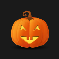 Halloween scary orange pumpkin Holiday cartoon concept