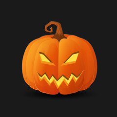 Halloween scary orange pumpkin Holiday cartoon concept