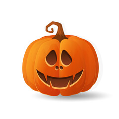 Halloween scary orange pumpkin Holiday cartoon concept