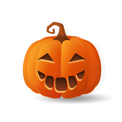 Halloween scary orange pumpkin Holiday cartoon concept