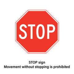 STOP road sign Traffic sign on white background