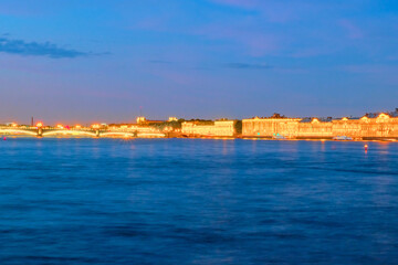 Fototapeta na wymiar Winter Palace and Neva River in St. Petersburg during the White Night, Russian.