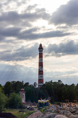 Old lighthouse with dramatic light