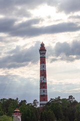 Fototapeta na wymiar Old lighthouse with dramatic light
