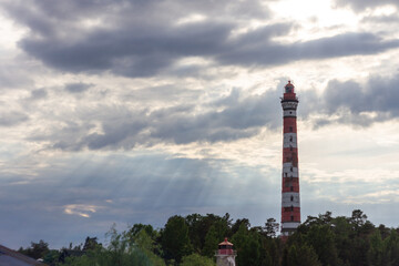 Old lighthouse with dramatic light
