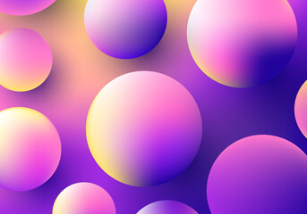 3D realistic circles shapes pattern vibrant color background. Fluid sphere colorful backdrop