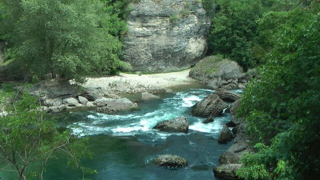 Adda river: rapids of the three horns (Italy)