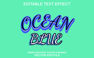 Fototapeta premium text effect ocean blue