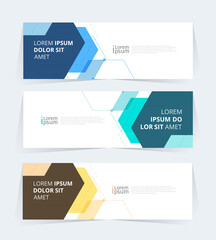 Geometric banner design with Vector presentation template.