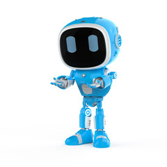cute and small artificial intelligence assistant robot open hand