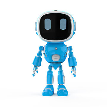 cute and small artificial intelligence assistant robot with cartoon character
