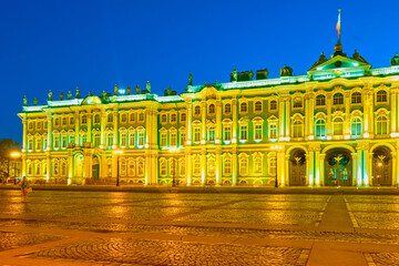 Palace Square and the Winter Palace during the white night.