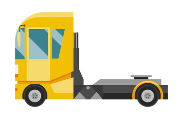 Semi truck. Trucks or delivery trailers or cargo trukc clolorful on white background. Delivery and shipping machine for transportation