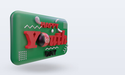 3d youth day Afghanistan flag rendering left view