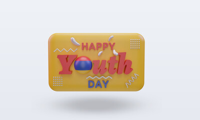 3d youth day Armenia flag rendering front view